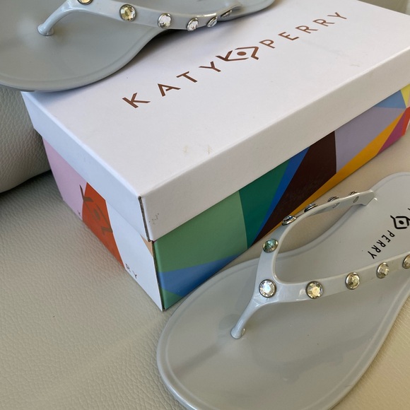 KATY PERRY THE GELI GEM SILVER flip flops - Picture 3 of 7